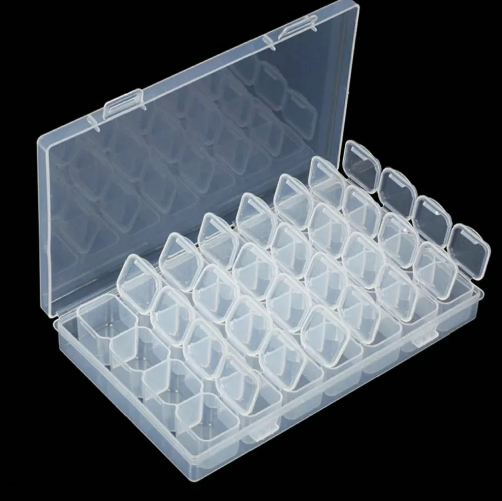 NEW 28 Grid Plastic Adjustable Jewelry Storage Travel Organizer
